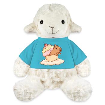 Capybara cupcake on cloud sweet motif - MiniFeet® Sheep Annika - atoll blue - Front