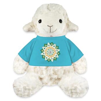 motif oriental maroquin vert orange - Mouton en peluche Annika MiniFeet® - bleu outremer - Devant