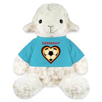 Germany Heart Football Motif - MiniFeet® Sheep Annika - atoll blue - Front