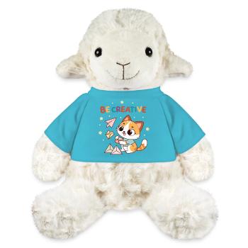 Chaton Créatif et Avions en Papier - Mouton en peluche Annika MiniFeet® - bleu outremer - Devant