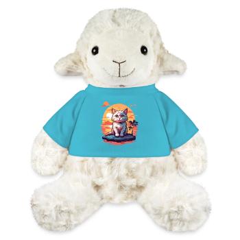 Mignon petit chat au bord de la mer - Mouton en peluche Annika MiniFeet® - bleu outremer - Devant