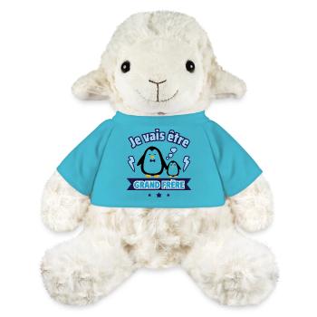 je vais être grand frère annonce grossesse - Mouton en peluche Annika MiniFeet® - bleu outremer - Devant