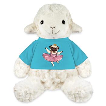 Ballett tanzender, niedlicher, süßer Mops im Tutu - MiniFeet® Schaf Annika - Atollblau - Vorne