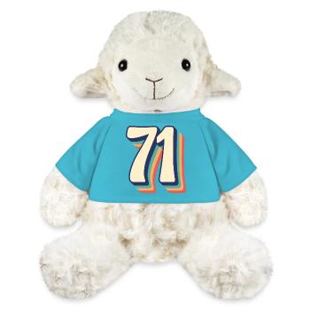 Vintage Retro T-Shirt Nummer 71 Seventy One - MiniFeet® Schaf Annika - Atollblau - Vorne