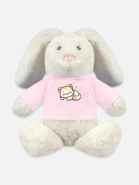 Schlafende Katze - MiniFeet® RecycelHase® Creme - Hellrosa