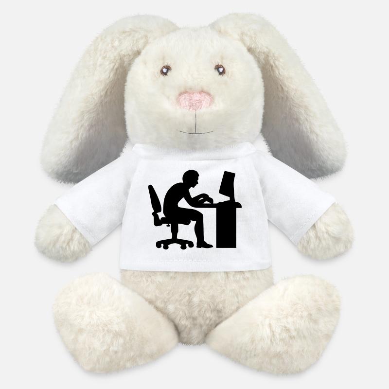 Office computer - MiniFeet® RecycelHase® Bunny Cream - white