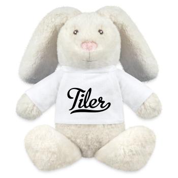 Carreleur - Lapin en peluche recyclé MiniFeet® Crème - blanc - Devant