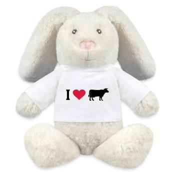 Cow Cows Heart I Love Farm Farmer Farmer Cattle - MiniFeet® RecycelHase® Bunny Cream - white - Front
