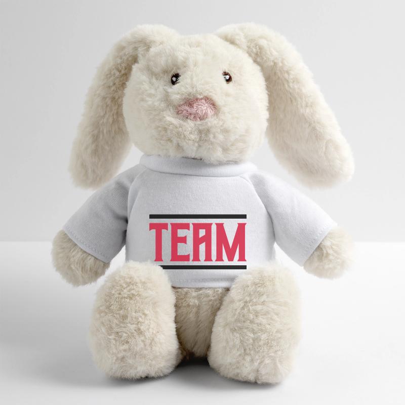 Équipe 01 Lapin en peluche recyclé MiniFeet® Crème