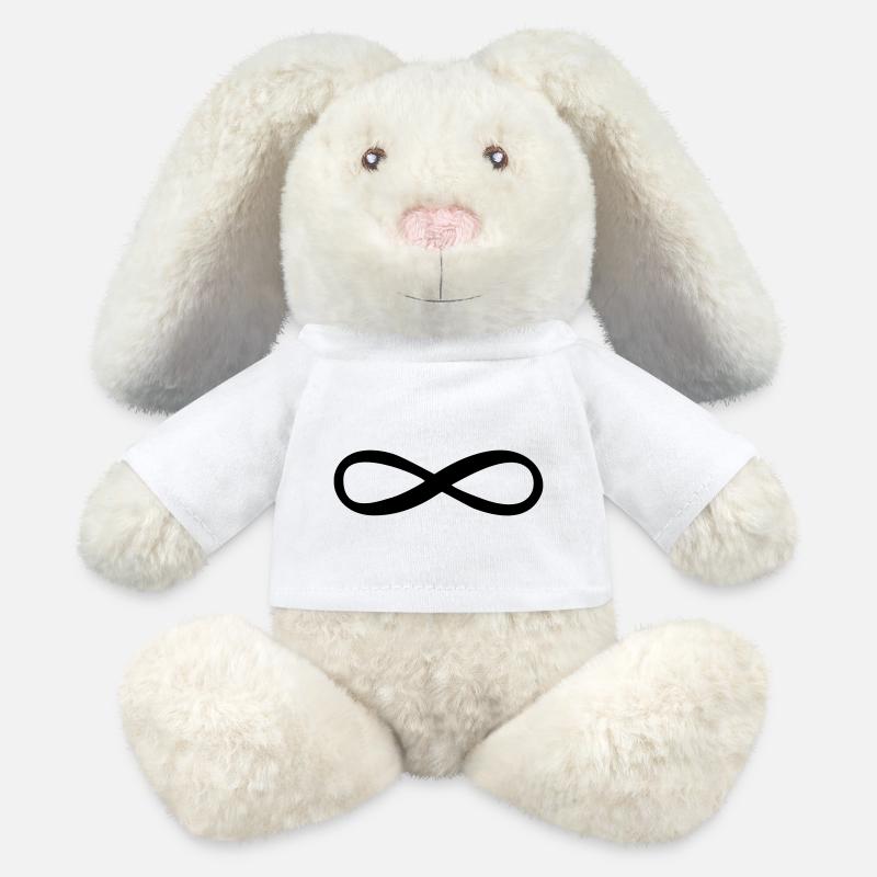 Lemniscate | couché huit - Lapin en peluche recyclé MiniFeet® Crème - blanc
