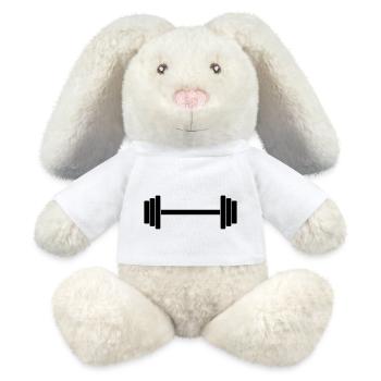 Barbell 1c - Lapin en peluche recyclé MiniFeet® Crème - blanc - Devant