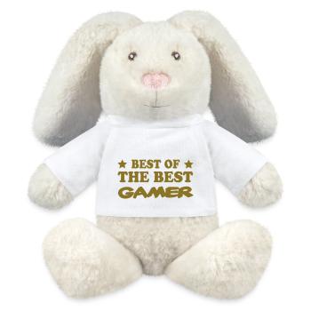 BEST OF THE BEST GAMER - Lapin en peluche recyclé MiniFeet® Crème - blanc - Devant