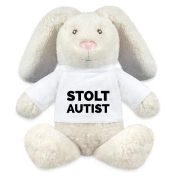 proudly autistic - MiniFeet® RecycelHase® Bunny Cream - white - Front
