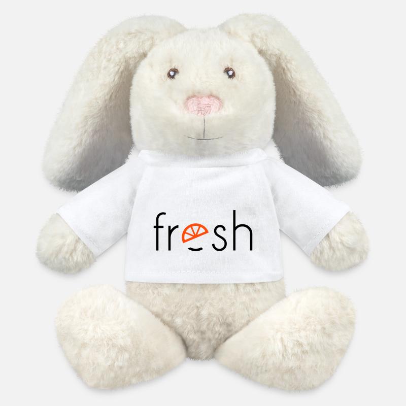 frais - 2 couleurs - Lapin en peluche recyclé MiniFeet® Crème - blanc