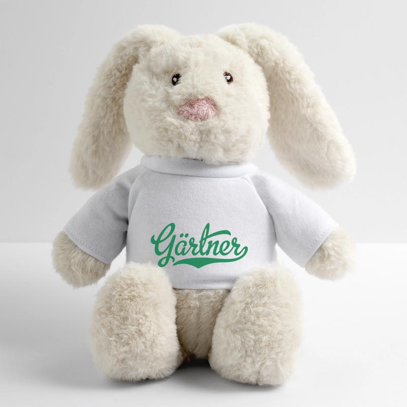 Jardinier Lapin en peluche recyclé MiniFeet® Crème