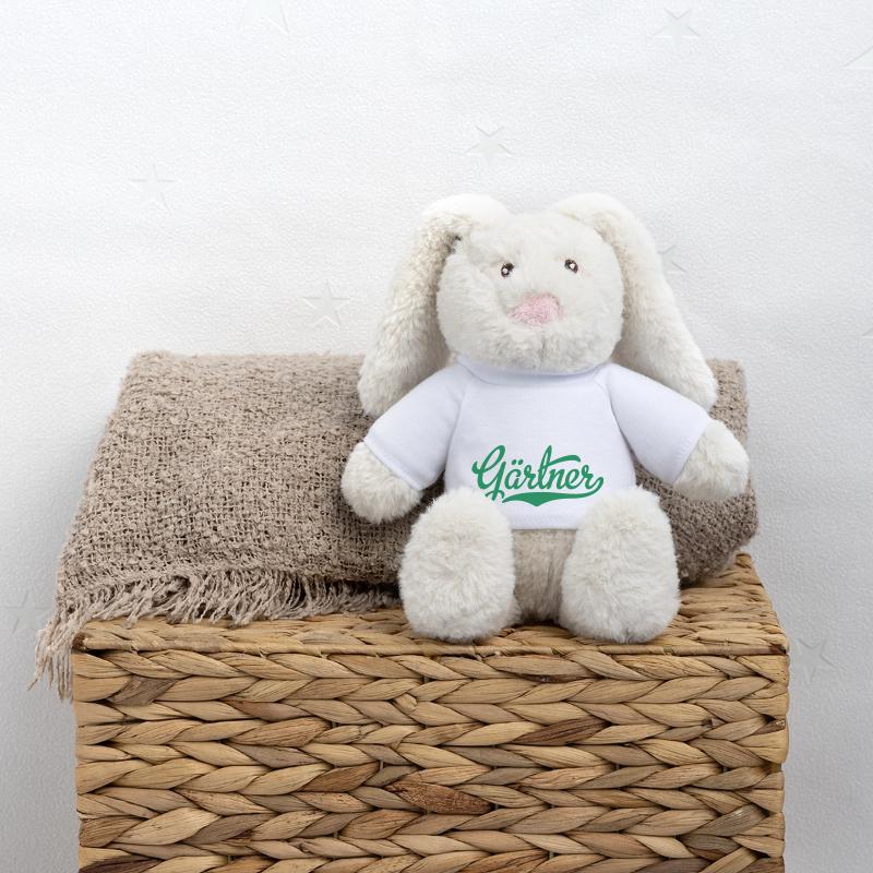 Jardinier Lapin en peluche recyclé MiniFeet® Crème