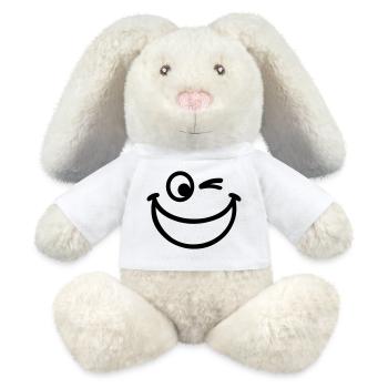 Smiley - MiniFeet® RecycelHase® Bunny Cream - white - Front