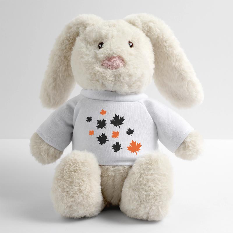 Feuilles d’érable Lapin en peluche recyclé MiniFeet® Crème