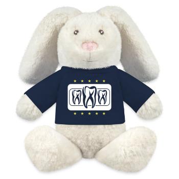 Icône de dentiste dentaire dentaire dentaire - Lapin en peluche recyclé MiniFeet® Crème - bleu marine - Devant