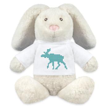 Pixel Elch - MiniFeet® RecycelHase® Creme - Weiß - Vorne