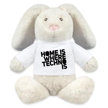 Home is where techno is Club DJ Berlin - MiniFeet® RecycelHase® Bunny Cream - white - Front