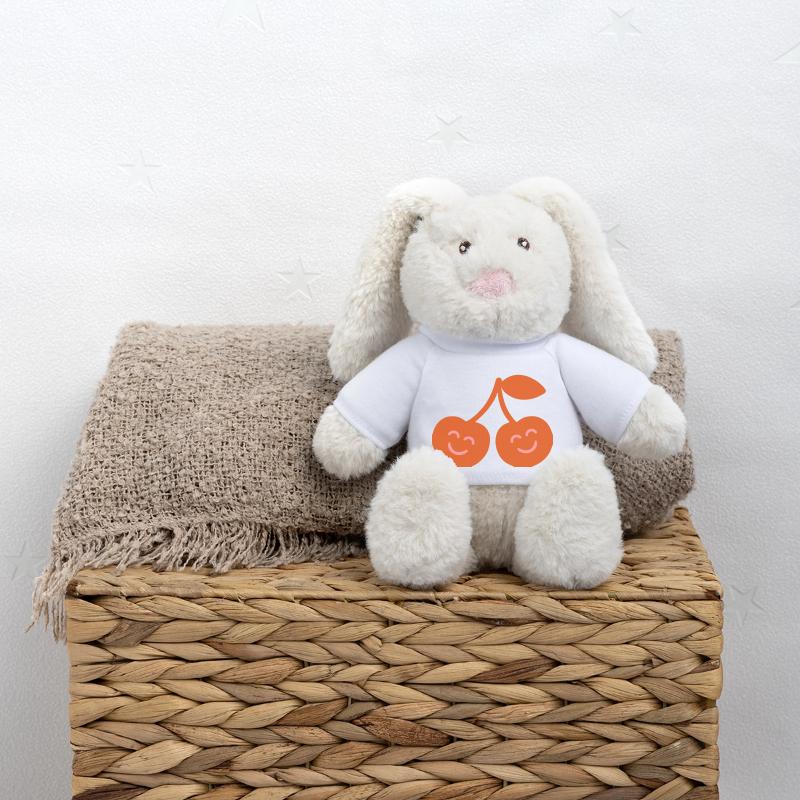 cerises mignonnes Lapin en peluche recyclé MiniFeet® Crème