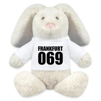 069 Frankfurt – Unsere Stadt City of #Frankfurt - MiniFeet® RecycelHase® Creme - Weiß - Vorne