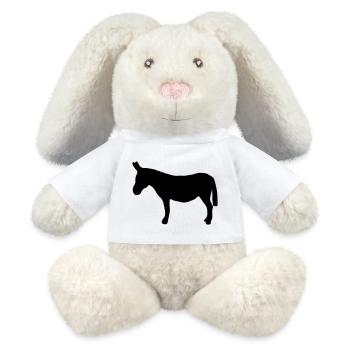 âne - Lapin en peluche recyclé MiniFeet® Crème - blanc - Devant