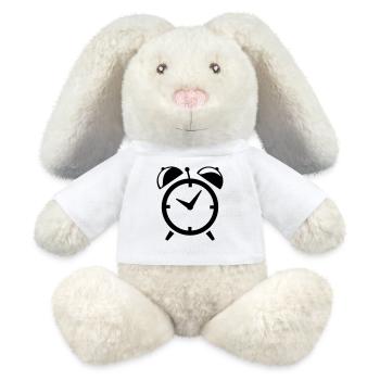 Wecker Geschenk - MiniFeet® RecycelHase® Creme - Weiß - Vorne