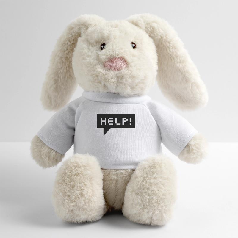 bulle d'aide (b, 1c) Lapin en peluche recyclé MiniFeet® Crème
