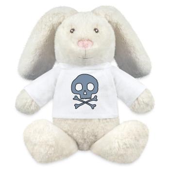 Skull and bones - MiniFeet® RecycelHase® Bunny Cream - white - Front