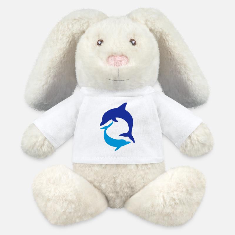 dauphin - Lapin en peluche recyclé MiniFeet® Crème - blanc