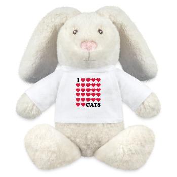 I love Cats - Lapin en peluche recyclé MiniFeet® Crème - blanc - Devant