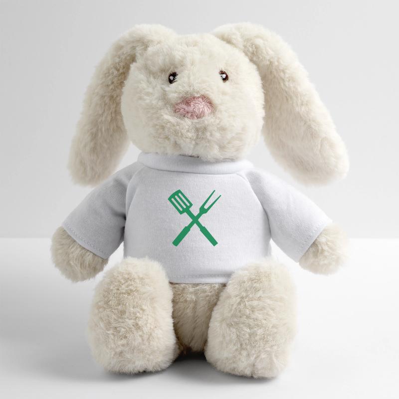 Couverts de chef Lapin en peluche recyclé MiniFeet® Crème