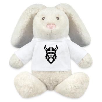 Nordic viking logo. Norse warrior icon - MiniFeet® RecycelHase® Bunny Cream - white - Front