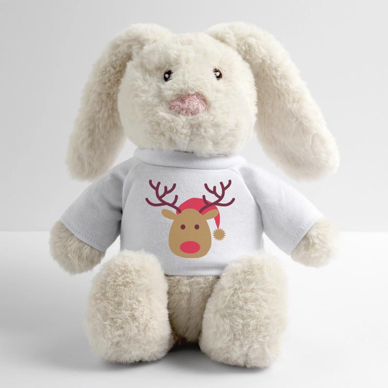Noël Lapin en peluche recyclé MiniFeet® Crème