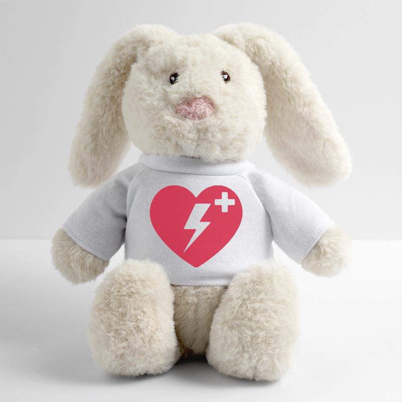 AED emergency defibrillator First Aid MiniFeet® RecycelHase® Bunny Cream