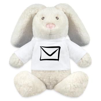 Letter / Envelope icon. Post / E-Mail. - MiniFeet® RecycelHase® Bunny Cream - white - Front