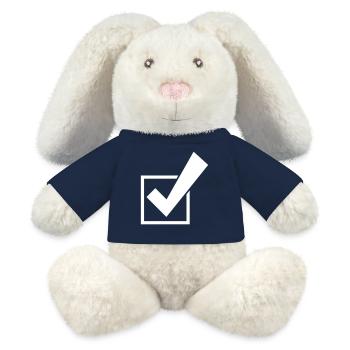 Häkchen Wahlen Ankreuzen Symbol - MiniFeet® RecycelHase® Creme - French Navy - Vorne