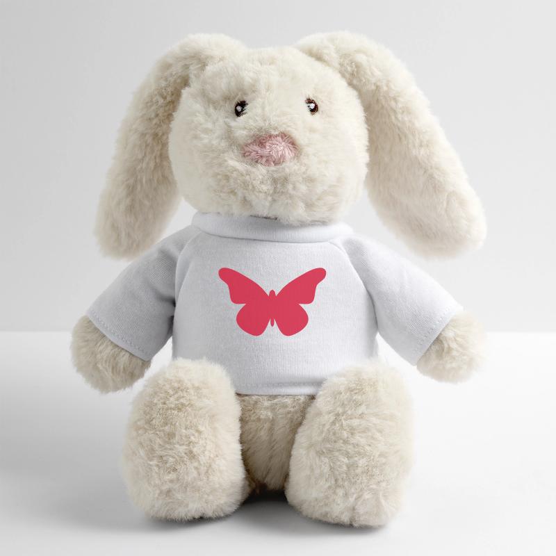 papillon Lapin en peluche recyclé MiniFeet® Crème