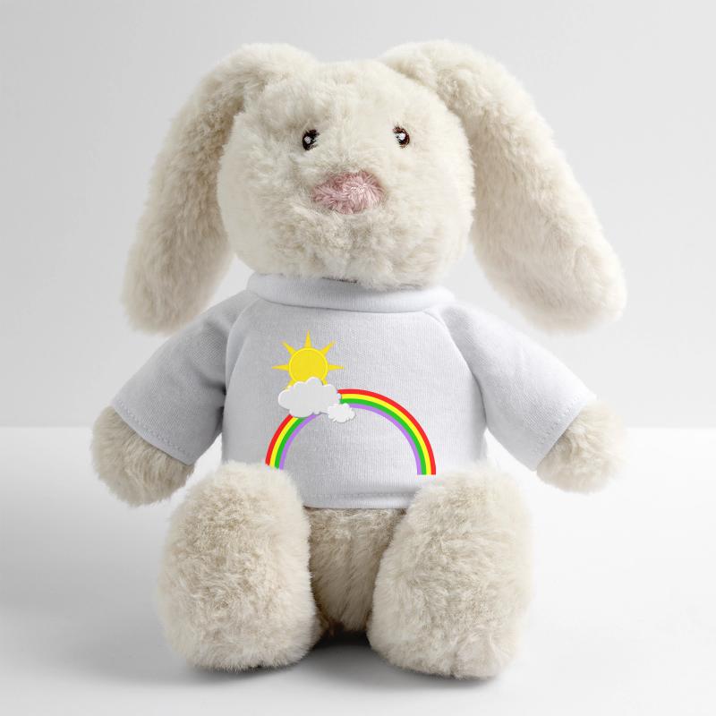 Regenbogen, Sonne, Wolken MiniFeet® RecycelHase® Creme