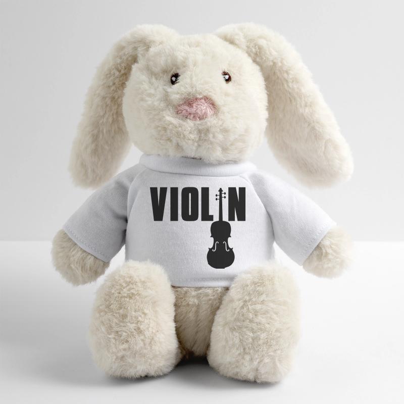 violin Lapin en peluche recyclé MiniFeet® Crème