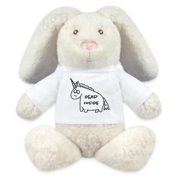 Einhorn - Dead Inside - MiniFeet® RecycelHase® Creme - Weiß - Vorne