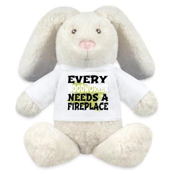 Aaron Carpenter T-shirts Haches Drôle Papa Menuiserie - Lapin en peluche recyclé MiniFeet® Crème - blanc - Devant