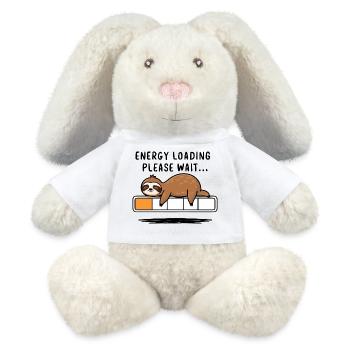 Energetizing Sloth - Entspannung Humor Geschenk - MiniFeet® RecycelHase® Creme - Weiß - Vorne