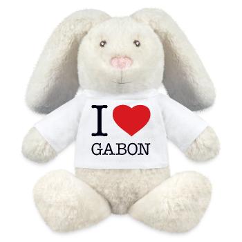 I LOVE GABON - MiniFeet® RecycelHase® Bunny Cream - white - Front