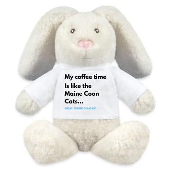 Coffee time like the Maine Coon cats - Lapin en peluche recyclé MiniFeet® Crème - blanc - Devant