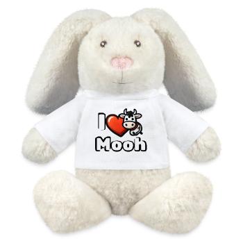 🐮 I ❤️ Moooh – Lustiges Kuh Cartoon T-Shirt - MiniFeet® RecycelHase® Creme - Weiß - Vorne