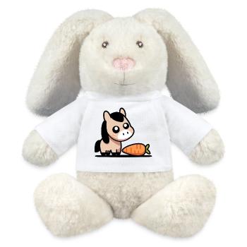 Horse with carrot - MiniFeet® RecycelHase® Bunny Cream - white - Front