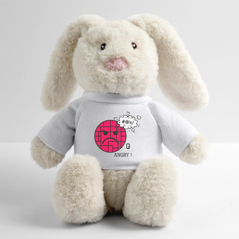 Angry with Wall Pattern and Frustration Expression MiniFeet® RecycelHase® Bunny Cream